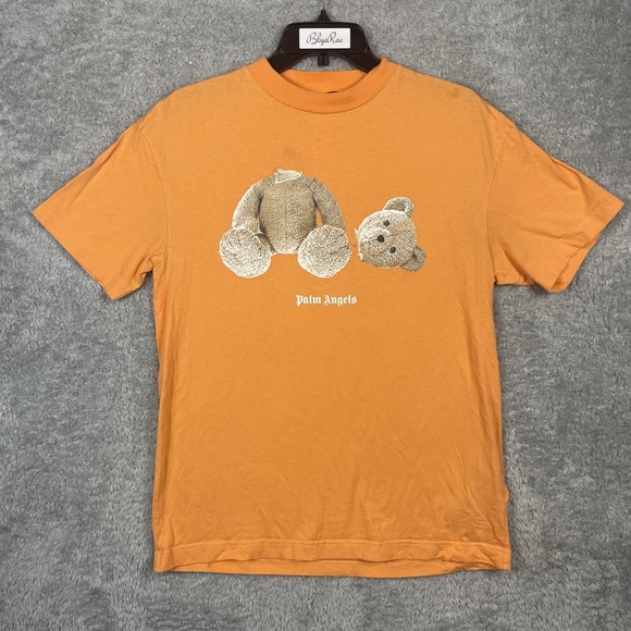 Authentic Palm Angels Classic Teddy Designer T-Shirt, Burnt Orange Rare, Sz Sm - Picture 1 of 10